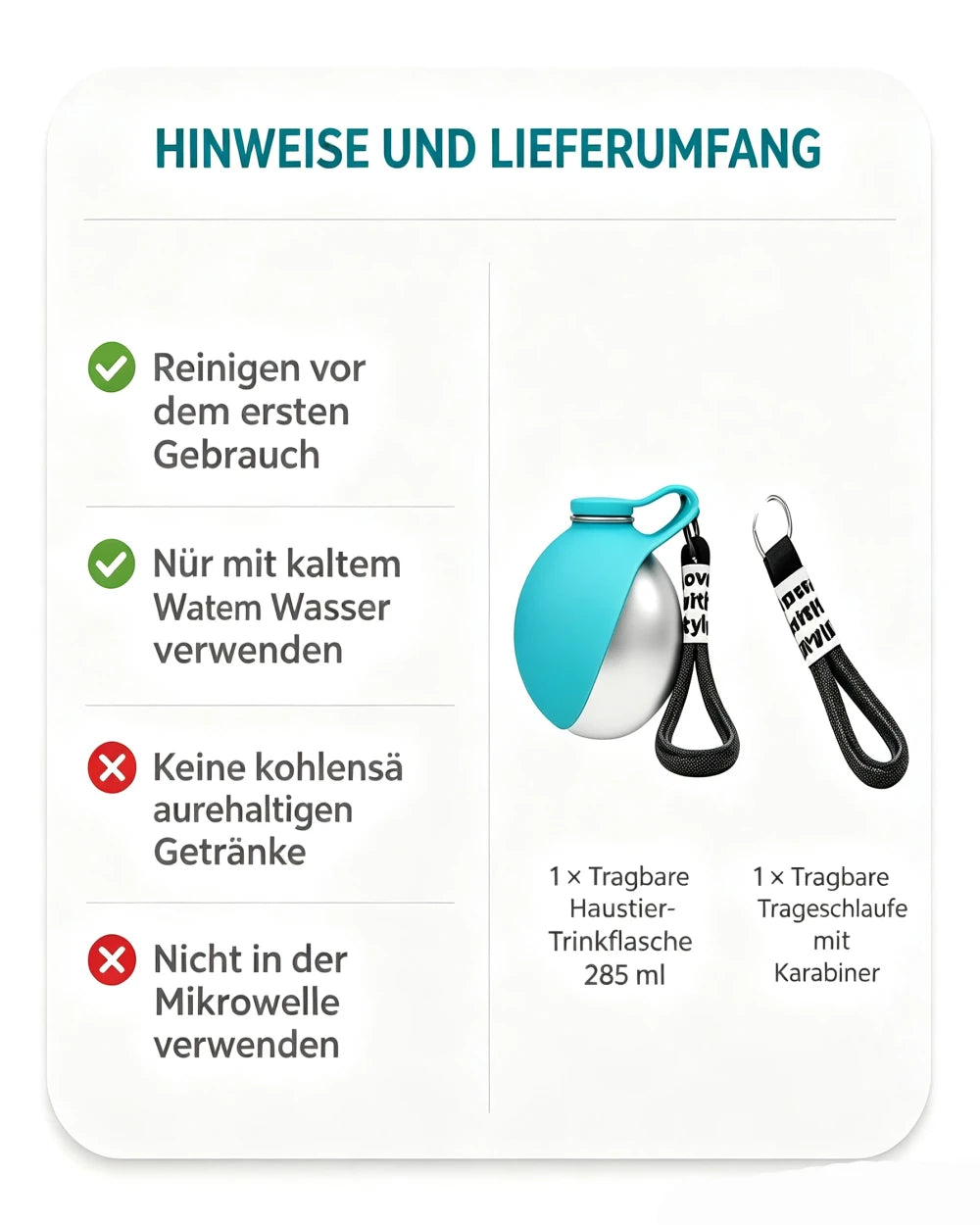 Tragbare Hunde Trinkflasche