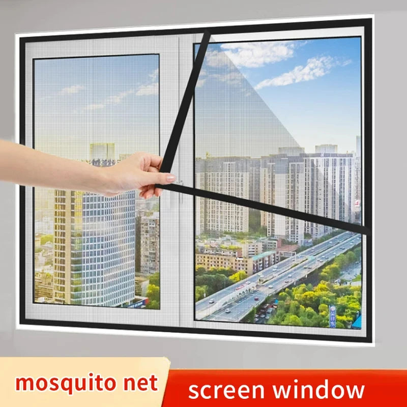 Schwarzes Insektenschutzgitter fuer Fenster